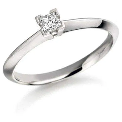 0.15ct Princess Cut Diamond Engagement Ring - Various Metals Available - EN53P15