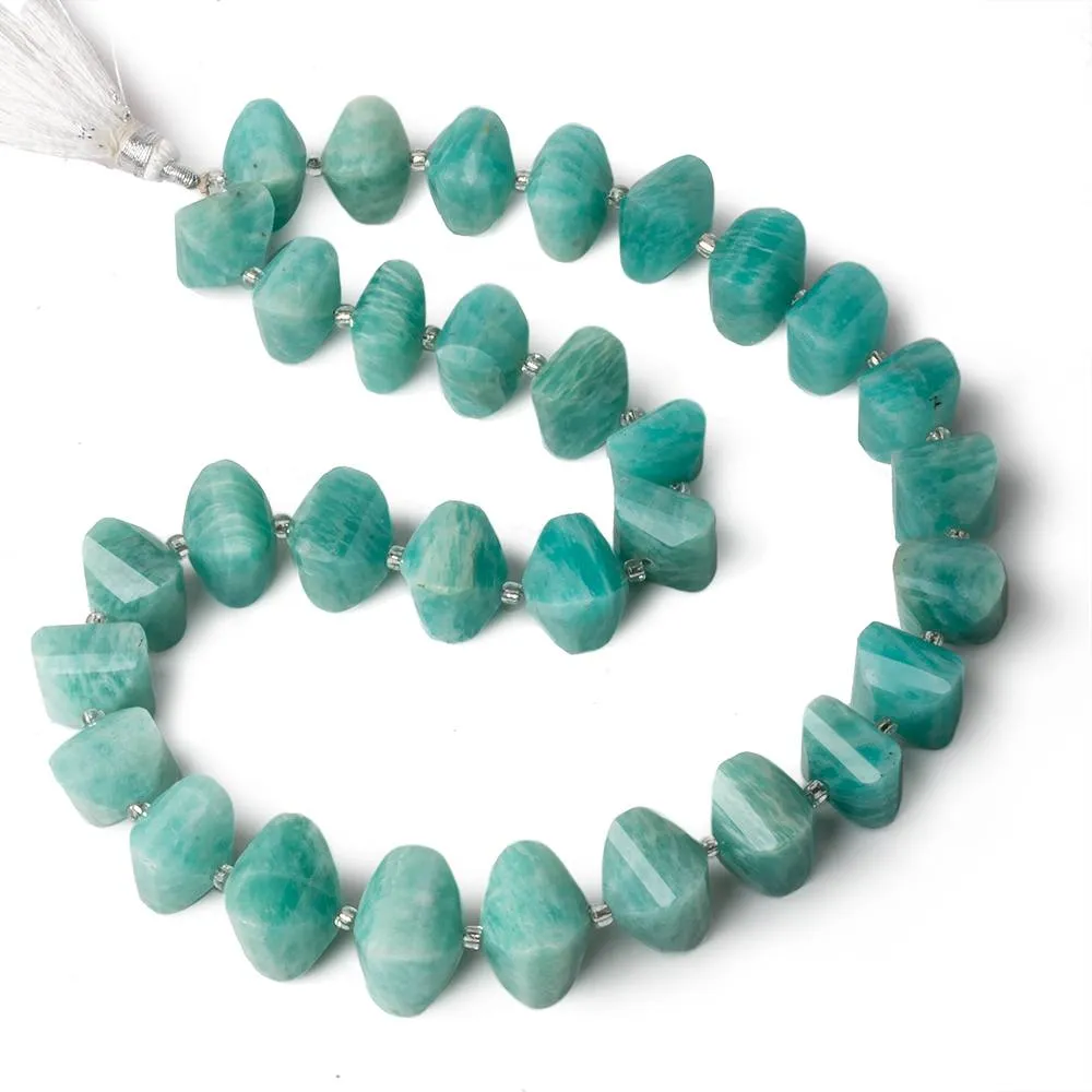 10x10-13x13mm Amazonite Faceted Fancy Shape beads 14.5 inch 32 pieces AA