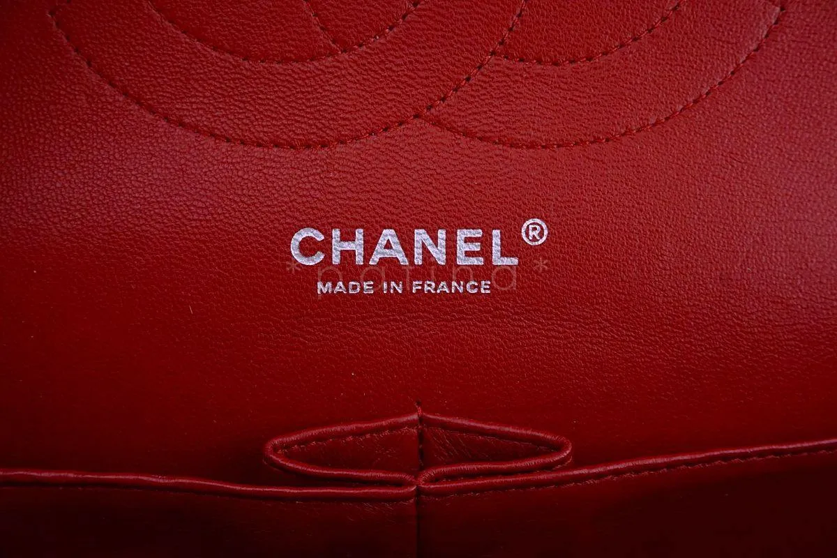 11P Chanel Red Caviar Jumbo Classic Double Flap Bag SHW