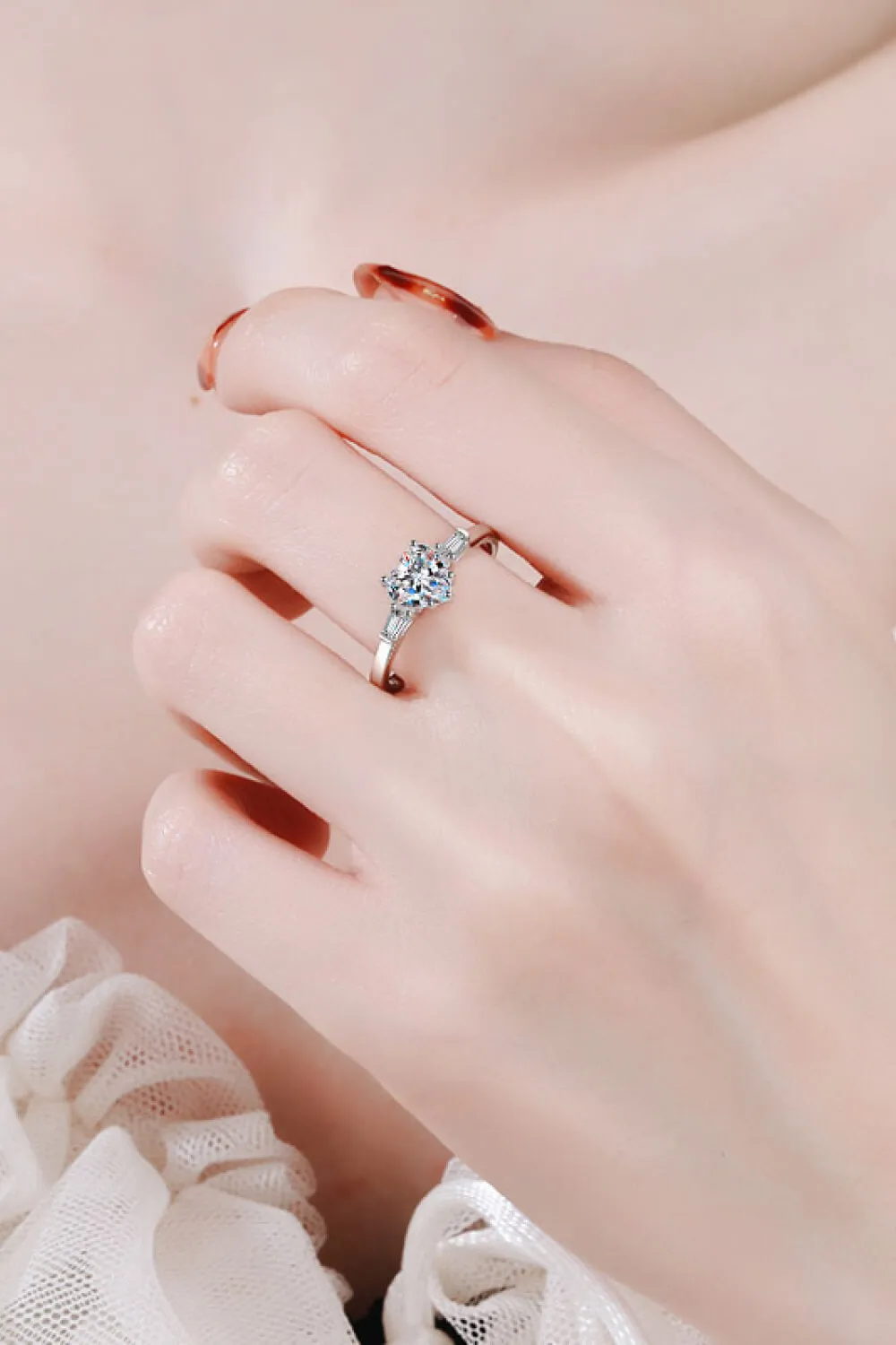 1.2 Carat Moissanite Heart Ring