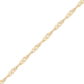 1.2 mm Singapore Chain 14K Gold Plated .925 Sterling Silver Permanent Jewelry Chain - By the Foot / PMJ0021