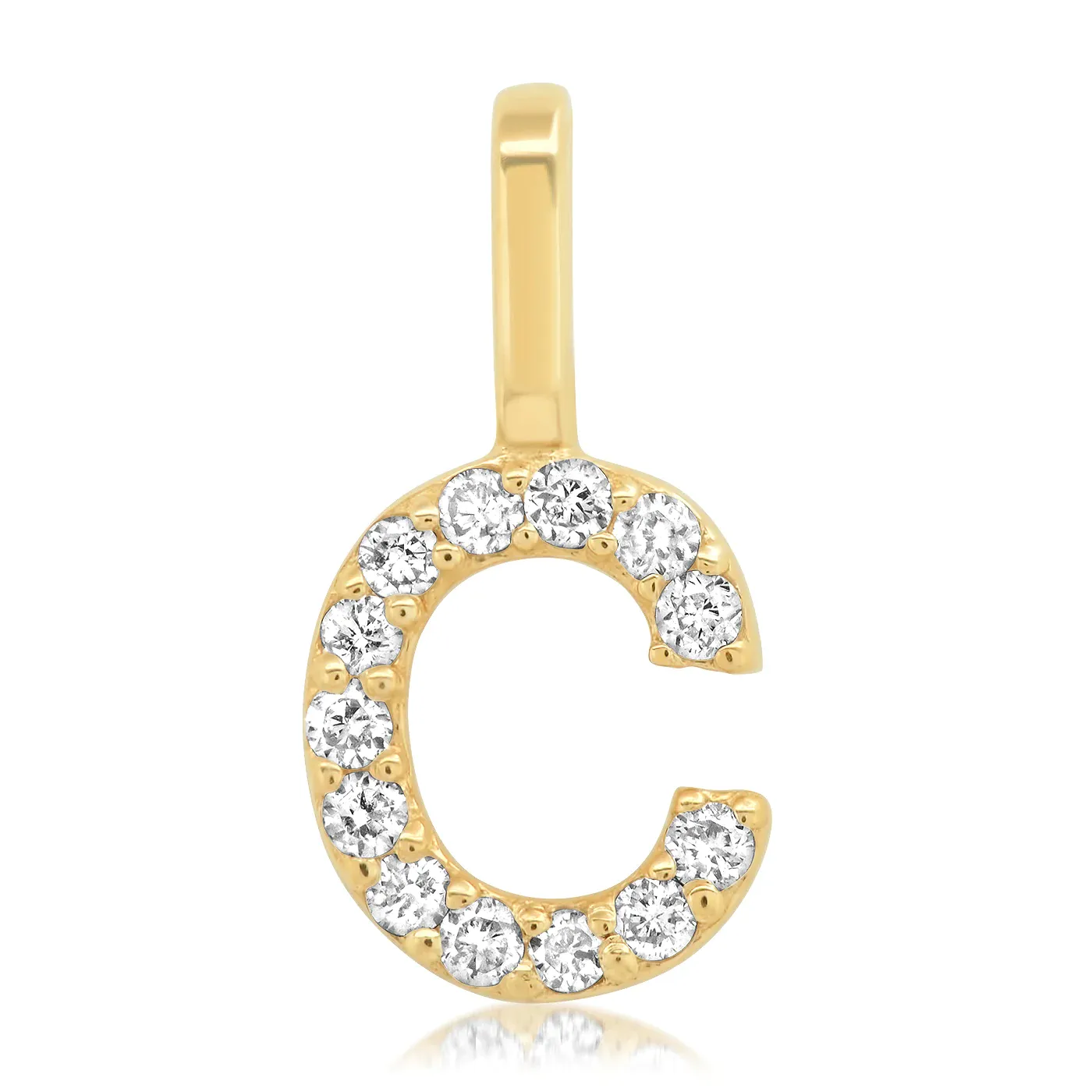 14k Diamond Pavé Monogram Pendant