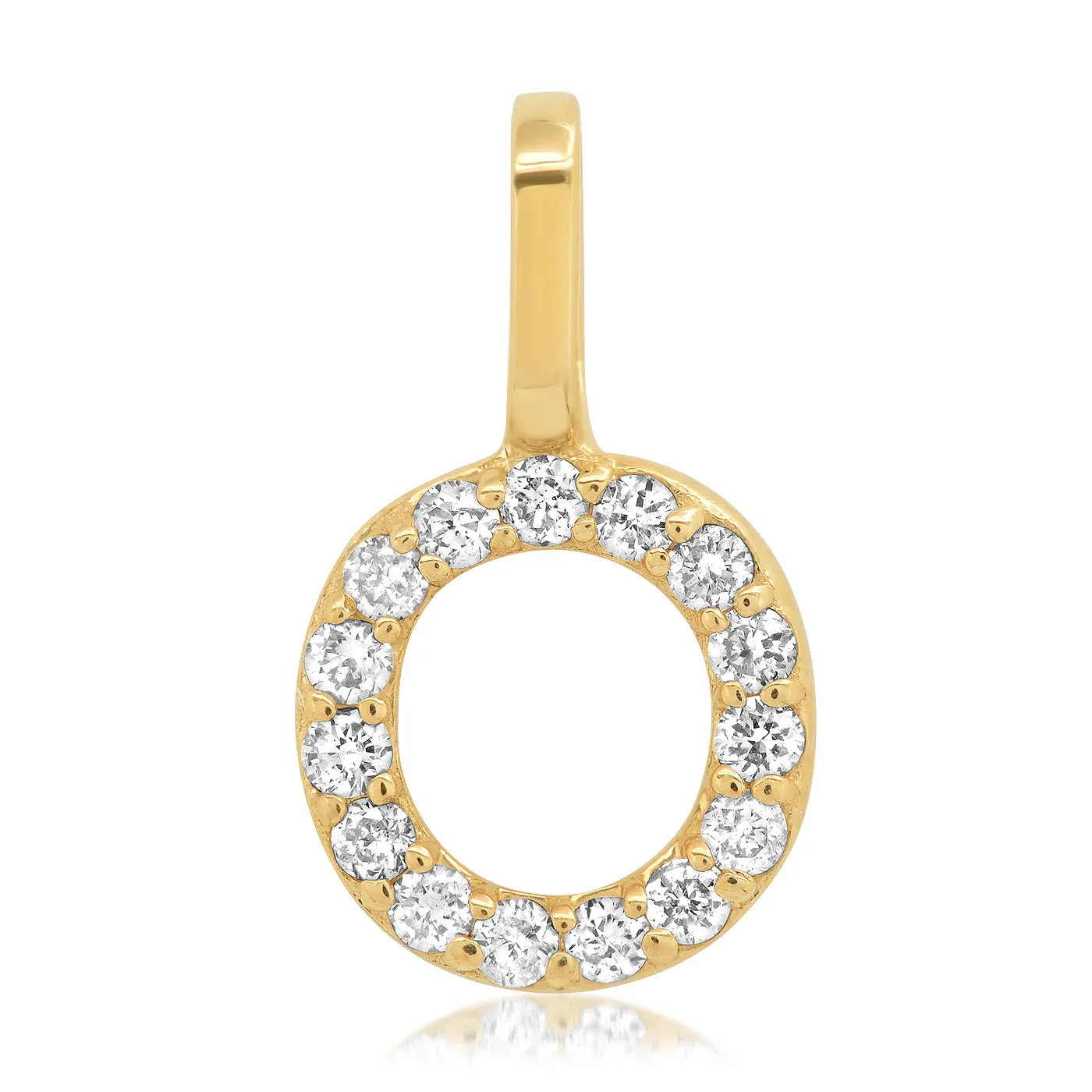 14k Diamond Pavé Monogram Pendant