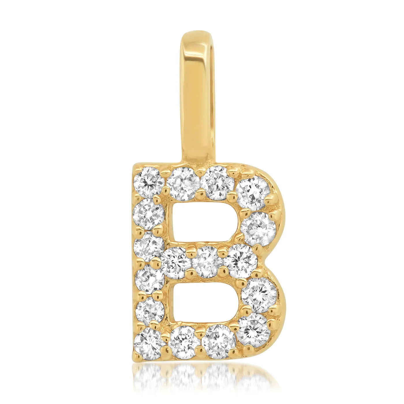 14k Diamond Pavé Monogram Pendant