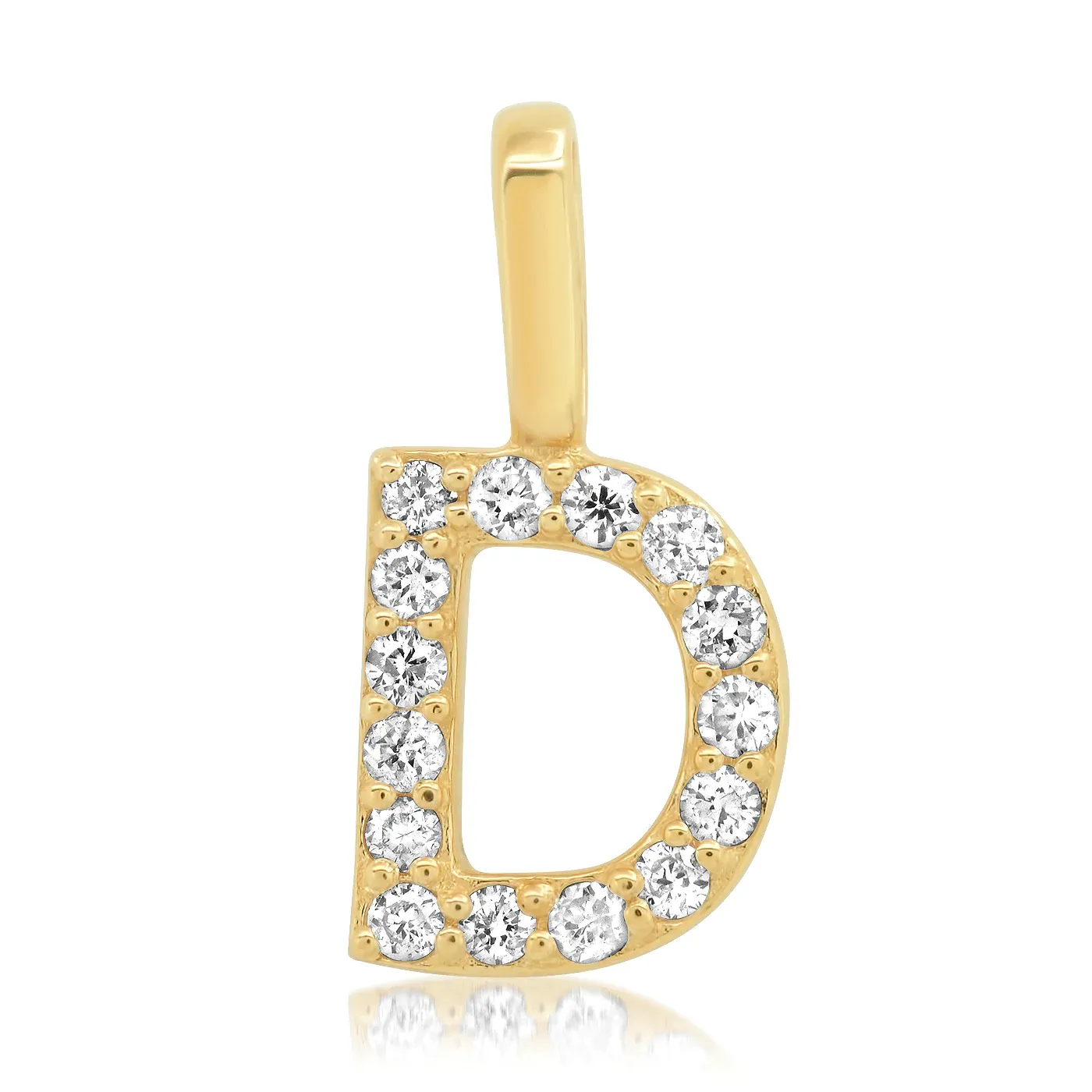 14k Diamond Pavé Monogram Pendant