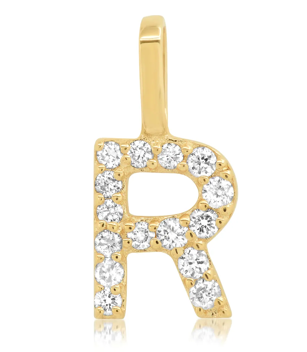 14k Diamond Pavé Monogram Pendant