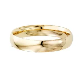 14K Gold 12MM Hinged Bangle Bracelet