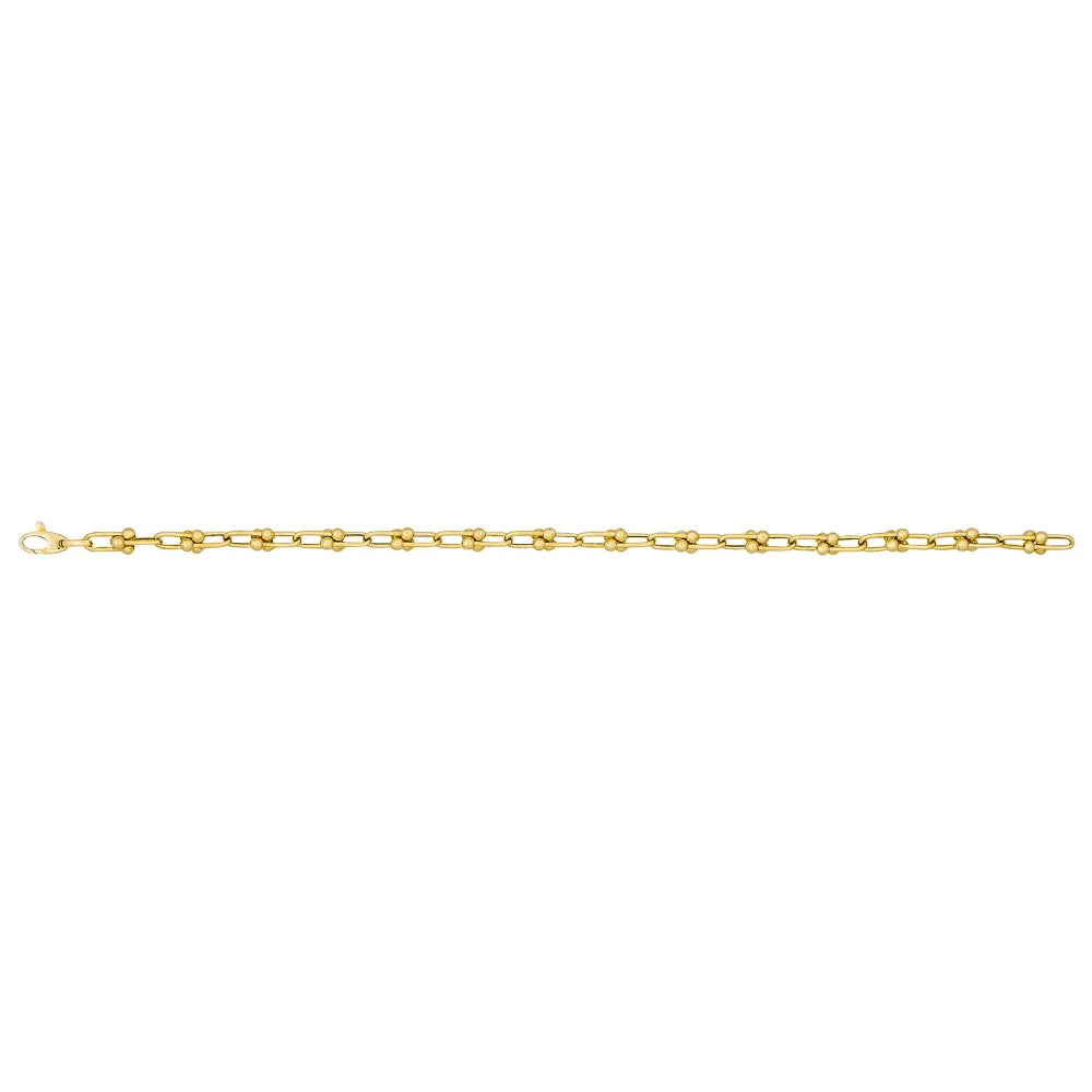 14k Gold 3.8mm Designer U-Link Chain, 18"