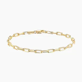 14K Gold Plated Paperclip Chain Adjustable Bracelet