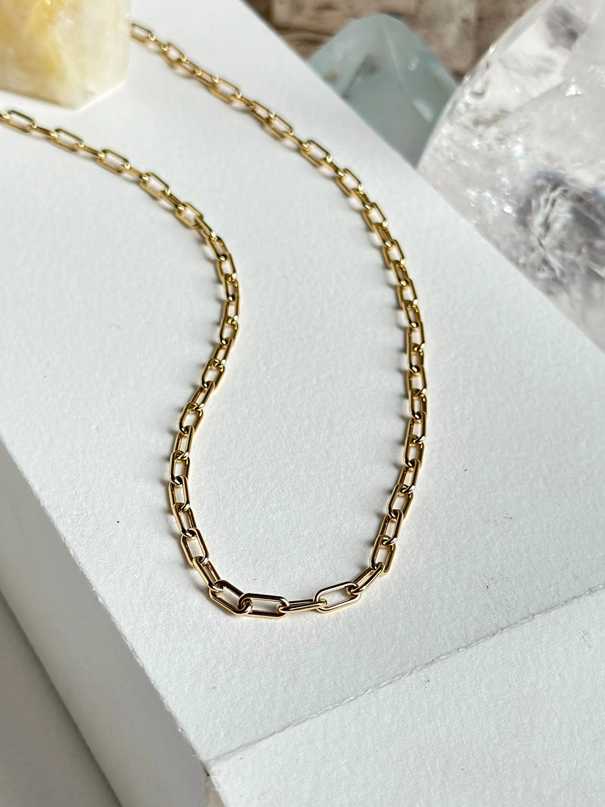 14K Medium Paperclip Chain