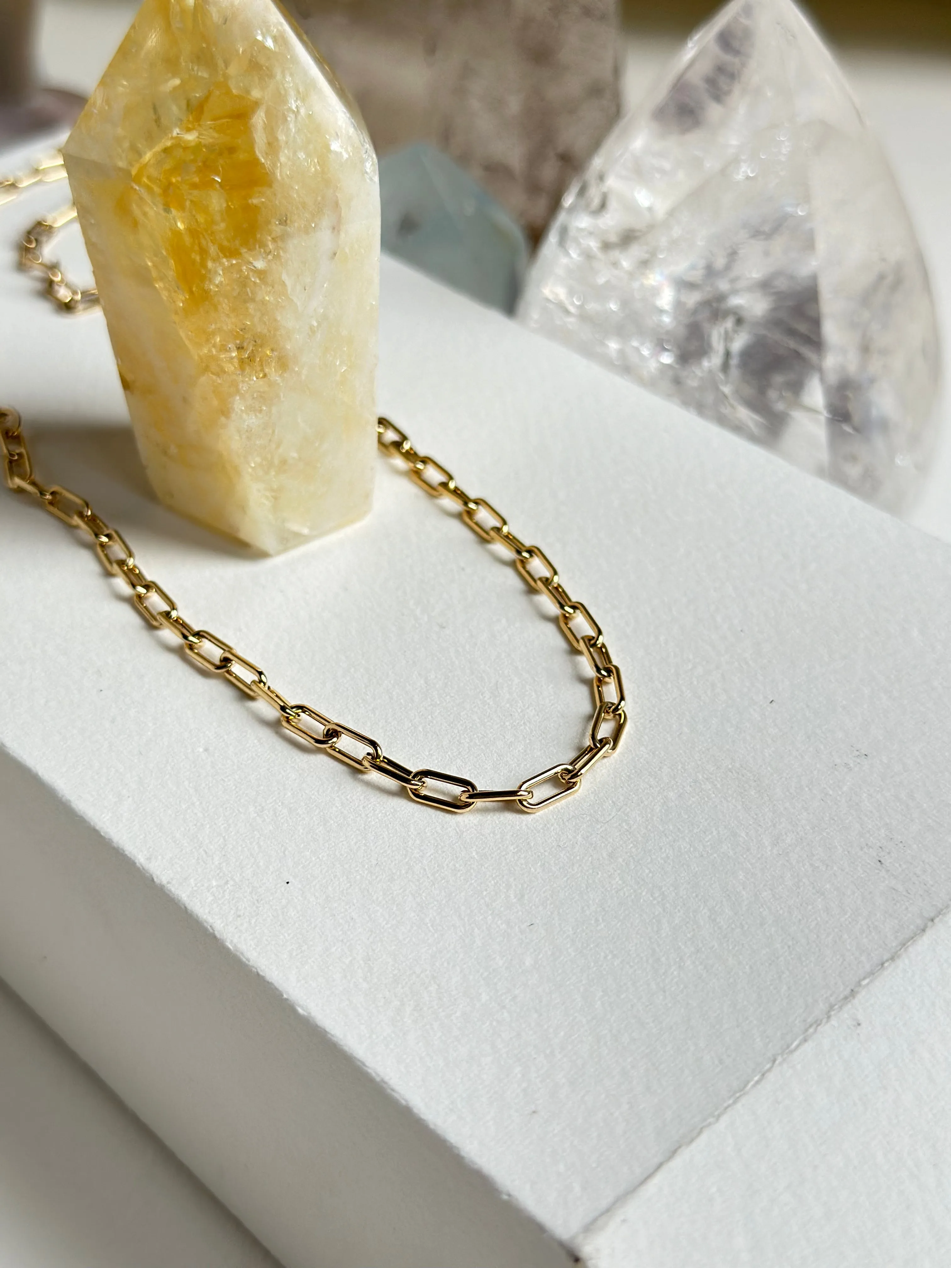 14K Medium Paperclip Chain