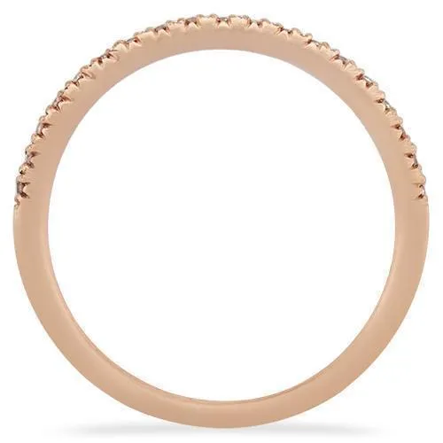 14k Rose Gold Classic Diamond Wedding Band 0.35 Ctw