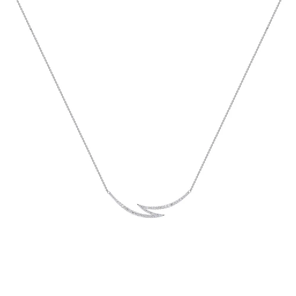 18 Karat white gold Asymmetric diamond necklace