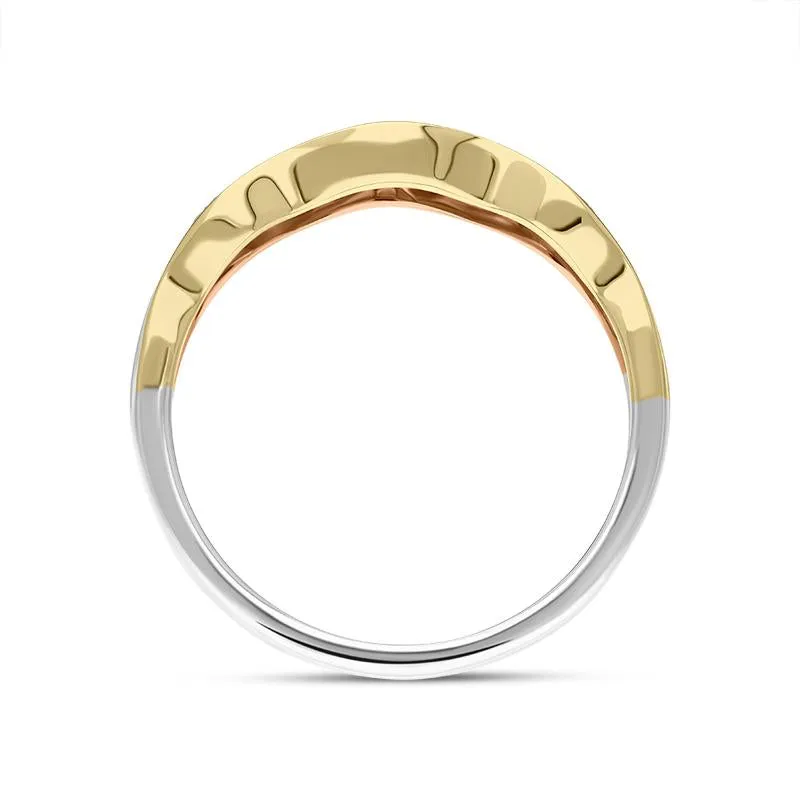 18ct Gold Diamond Tension Set Wave Ring