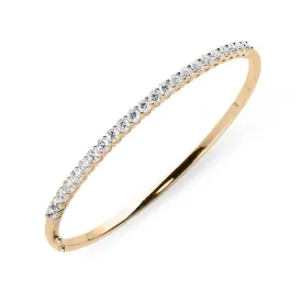 18ct Rose Gold 2.02ct Diamond Hinged Bangle