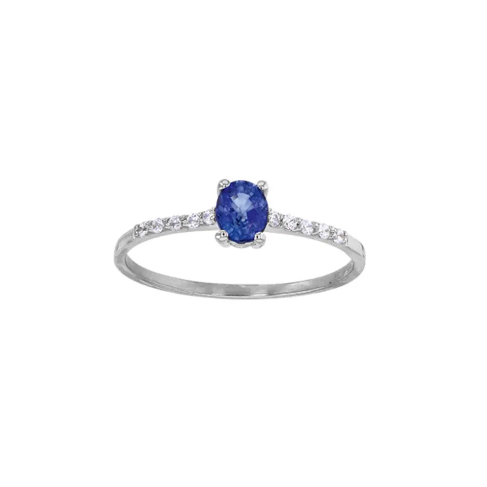 18ct White Gold Sapphire & Diamond Ring