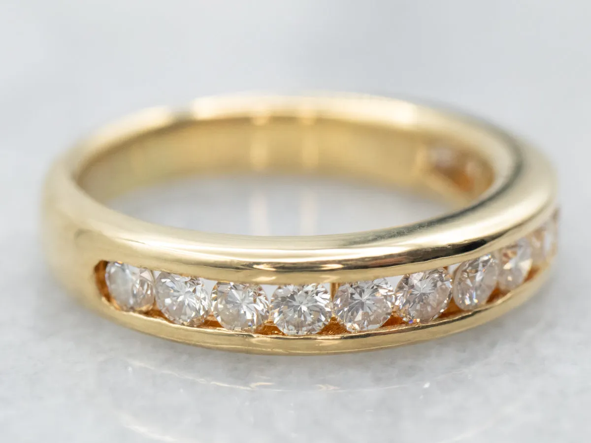 18K Gold Channel Set Diamond Band