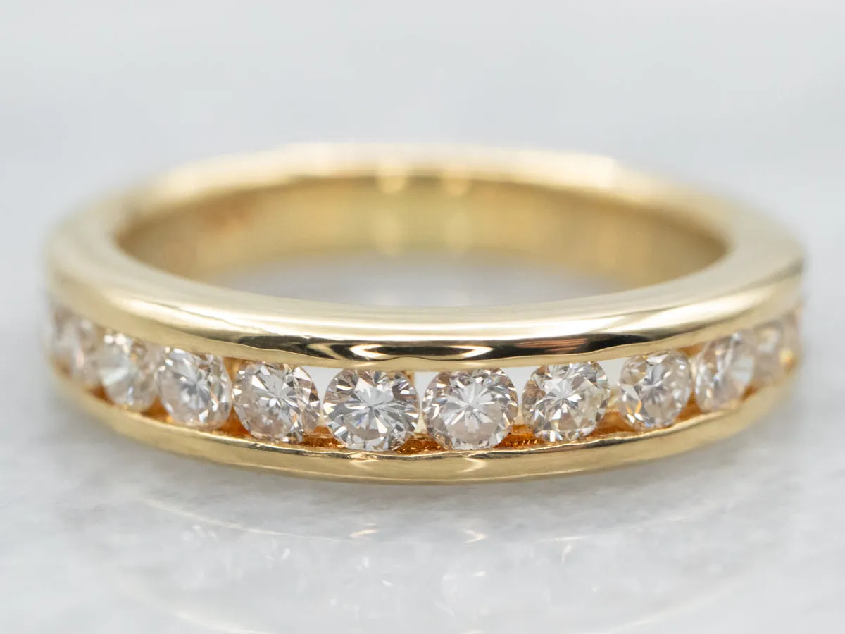 18K Gold Channel Set Diamond Band