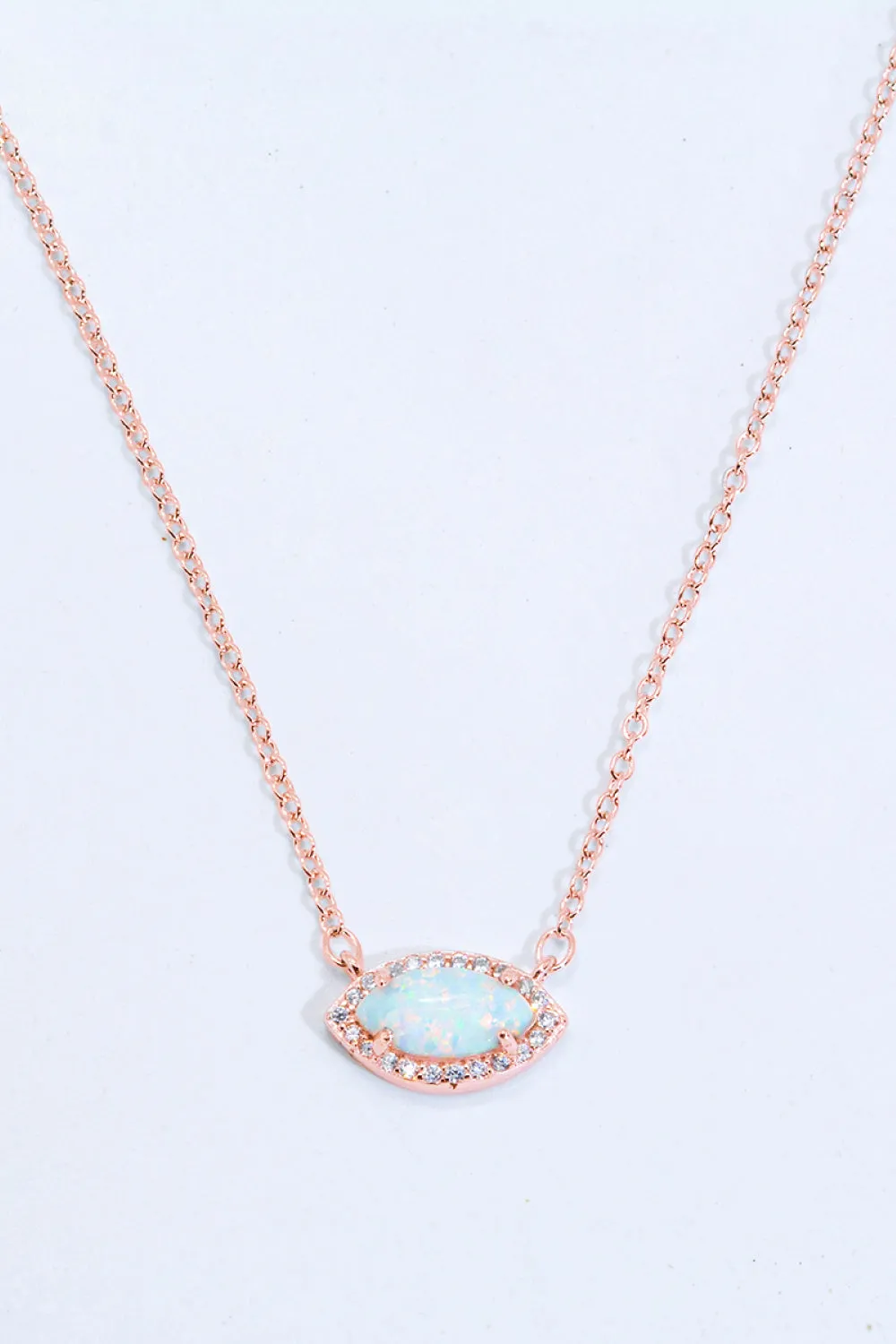 18k Rose Gold-Plated Opal Pendant Necklace