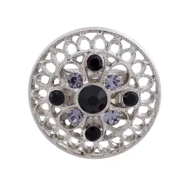 1928 Jewelry Black Diamond Color And Black Crystal Round Stretch Ring