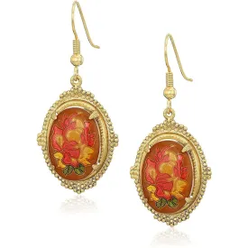 1928 Jewelry Classic Floral Oval Drop Earrings