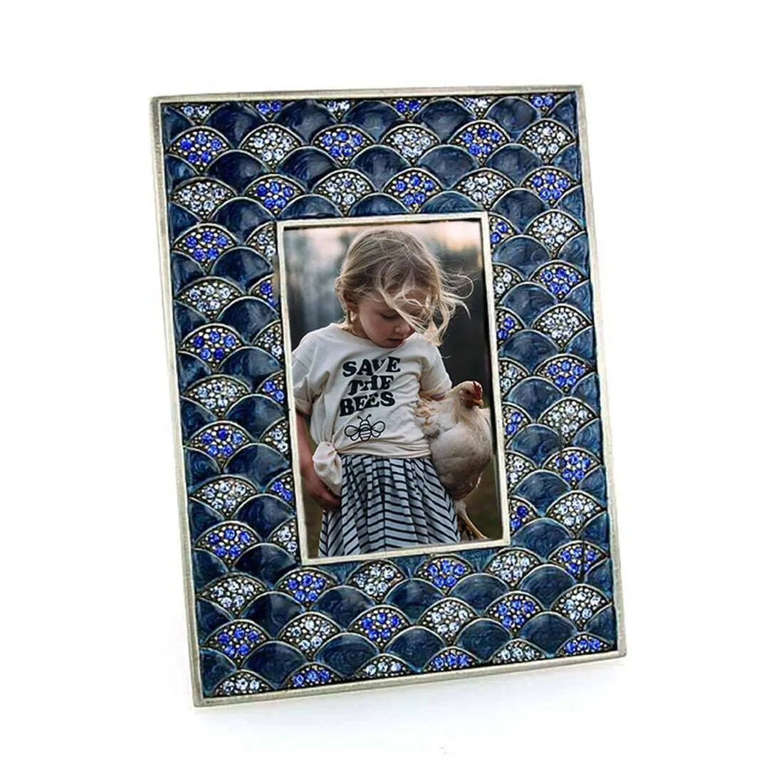 1928 Jewelry Dark and Light Blue Square Picture Frame 2" x 3"