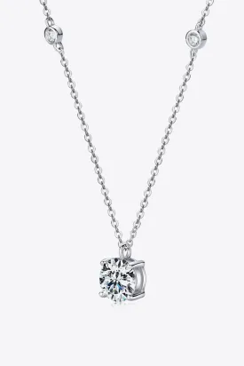 2 Carat Moissanite 4-Prong 925 Sterling Silver Necklace