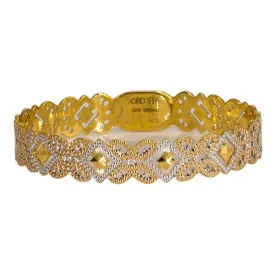 22K Multi-Tone Gold Bangle W/ Cut Out Butterfly & Diamond Details 32.3 gm