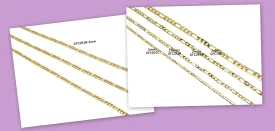 3 Feet 14K Gold Filled Look, Chain Figaro Chain Gold-Filled finding for Jewelry Making 3/3.8/5/6mm