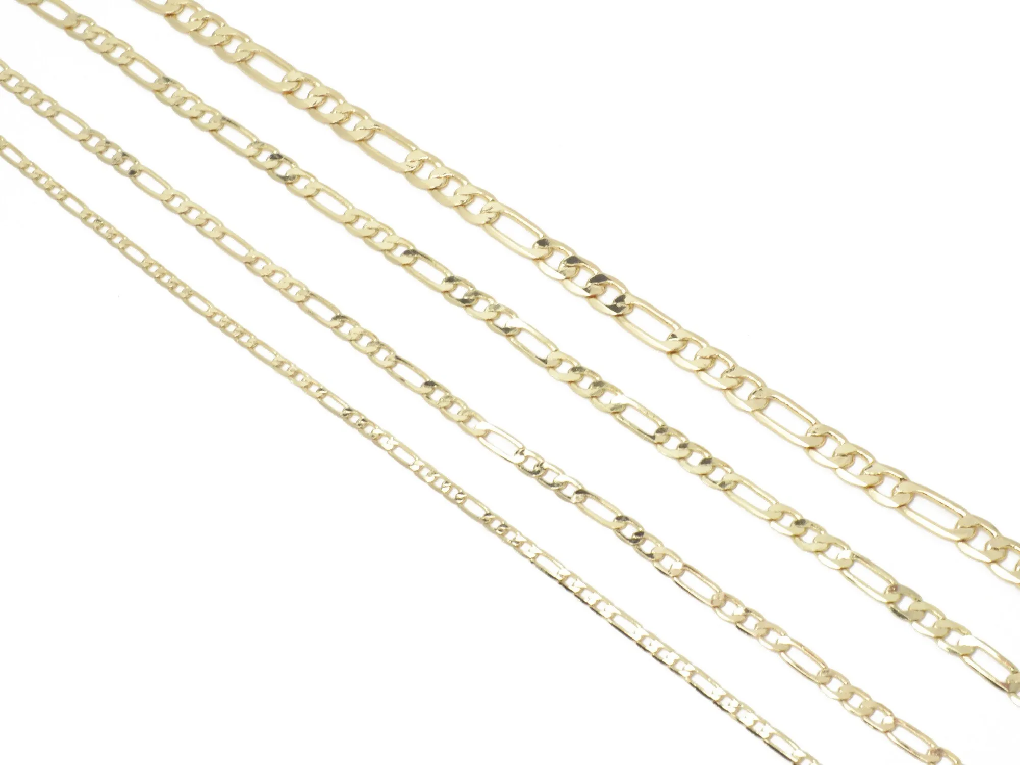 3 Feet 14K Gold Filled Look, Chain Figaro Chain Gold-Filled finding for Jewelry Making 3/3.8/5/6mm