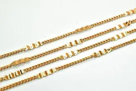 3 Feet 18K Pinky Gold Filled Look, Curb Chain, Bar Chain, Cable Chain Width 3mm Thickness 1mm Gold-Filled finding for Jewelry Making PGF17