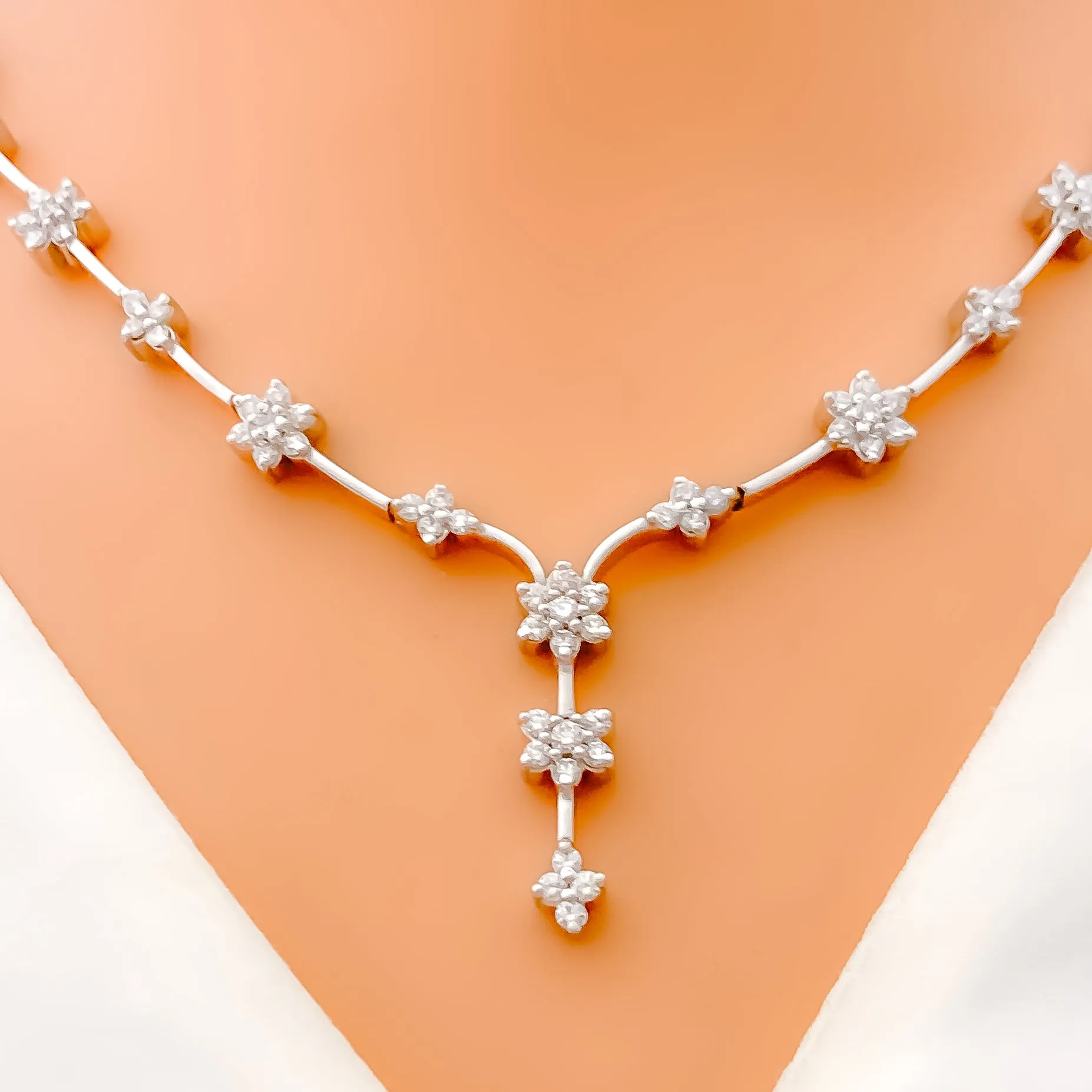 3-PIECE DIAMOND 18k Gold NECKLACE SET