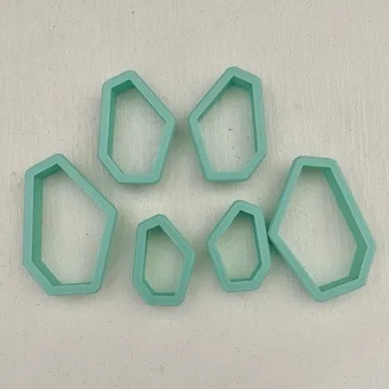 3D Printed Polymer Clay Cutter - Geometric Mirror 6 Piece Set