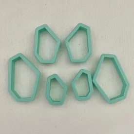 3D Printed Polymer Clay Cutter - Geometric Mirror 6 Piece Set