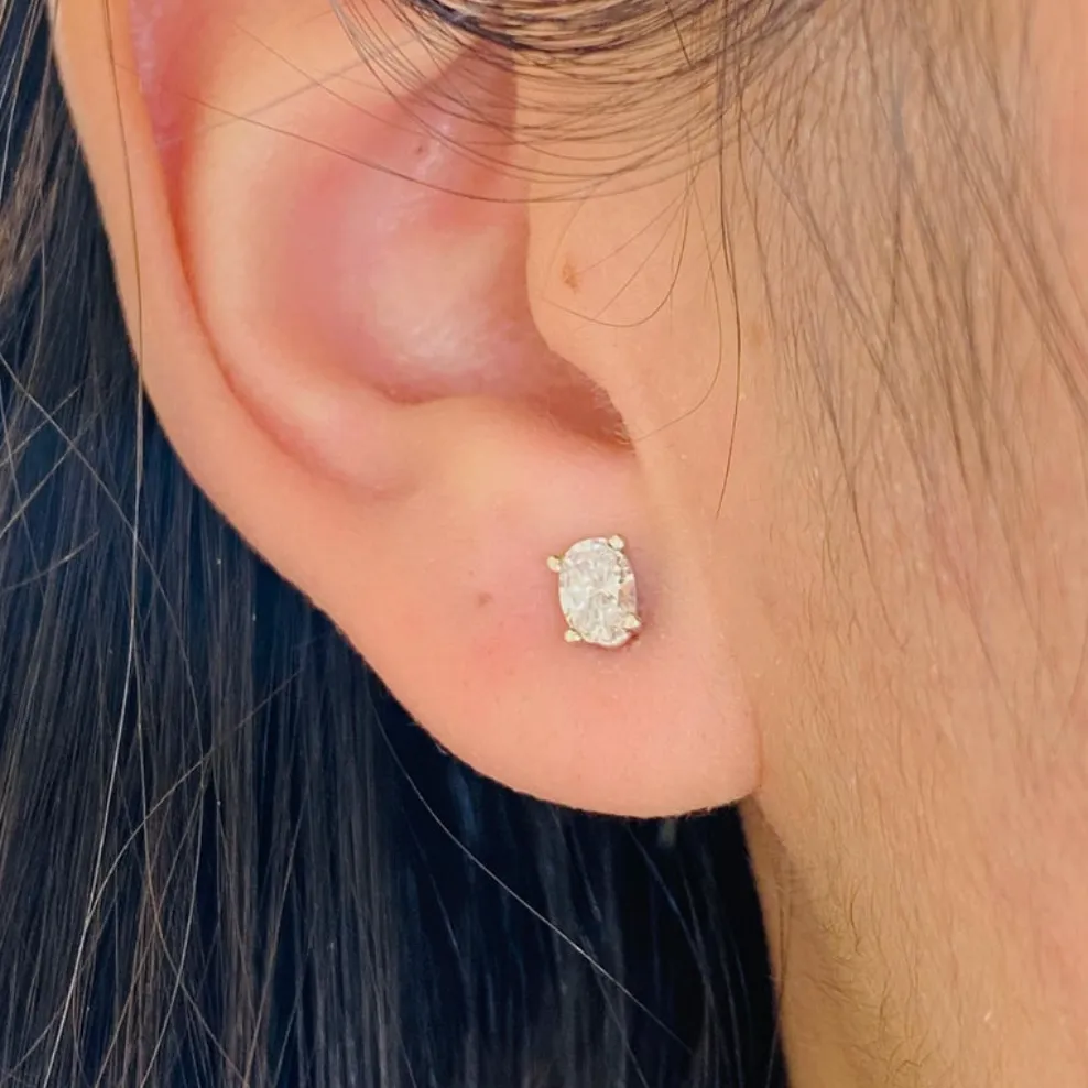 .50 Carat Oval Diamond Stud Earrings