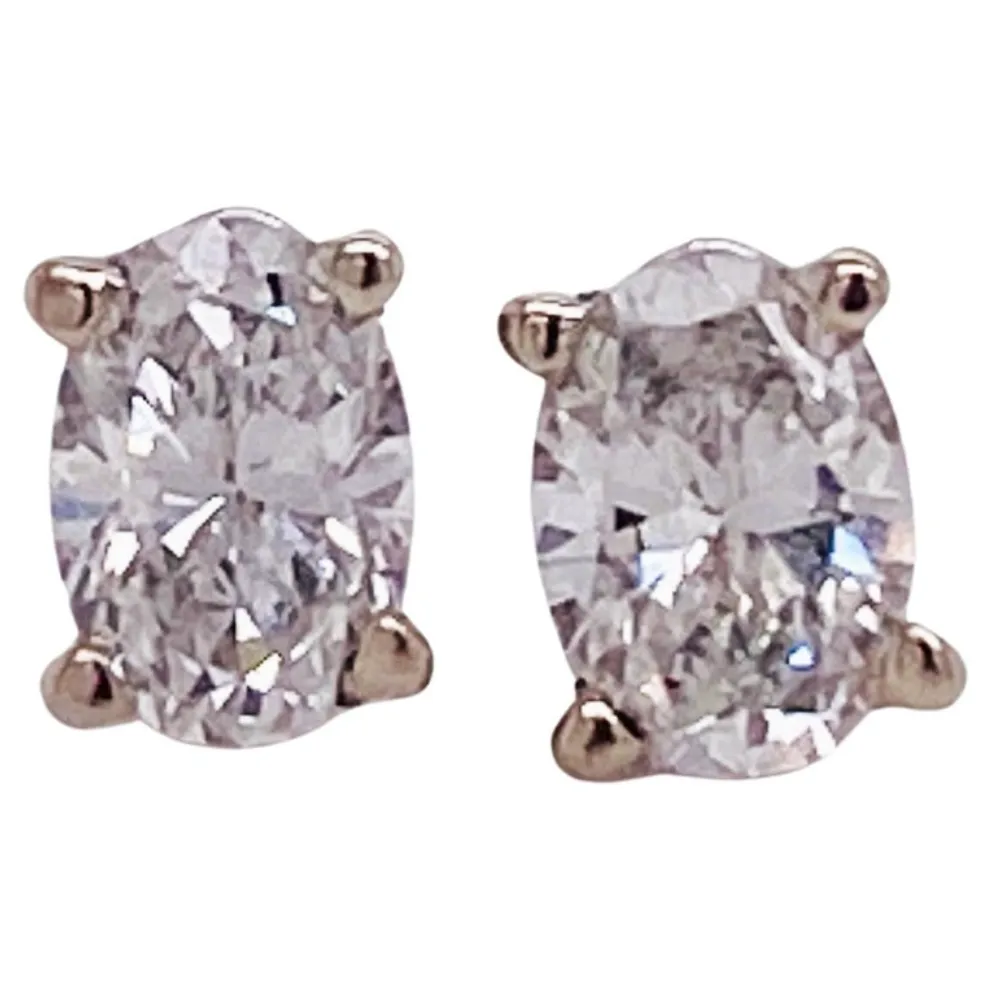 .50 Carat Oval Diamond Stud Earrings