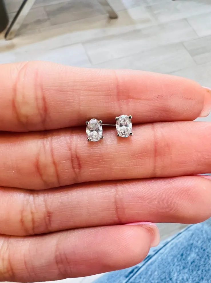 .50 Carat Oval Diamond Stud Earrings