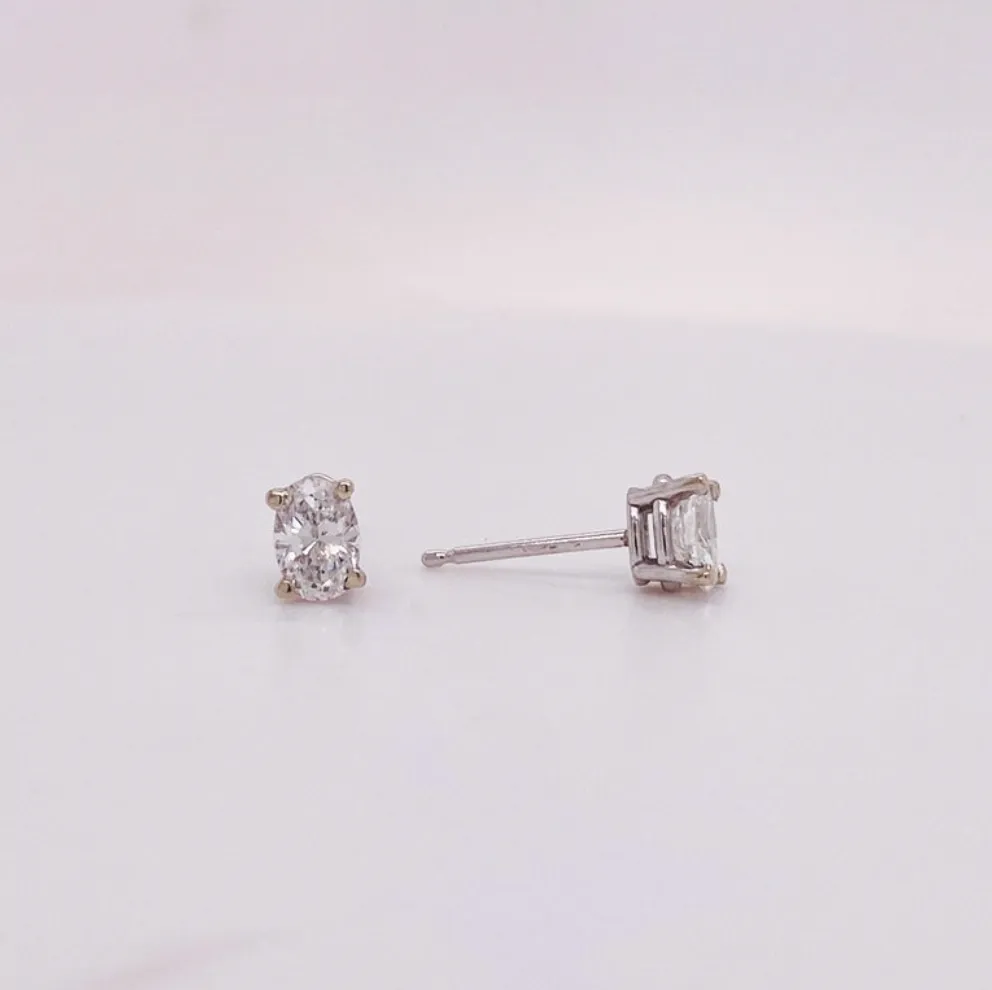 .50 Carat Oval Diamond Stud Earrings