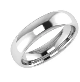 5mm Wedding Band Ring White Gold