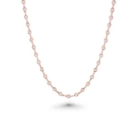 66 Stone Diamond By The Yard Necklace, Bezel Set Diamond Station Necklace (2.25 ct.) in 14K Gold