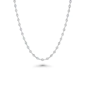 66 Stone Diamond By The Yard Necklace, Bezel Set Diamond Station Necklace (3.00 ct.) in 14K Gold