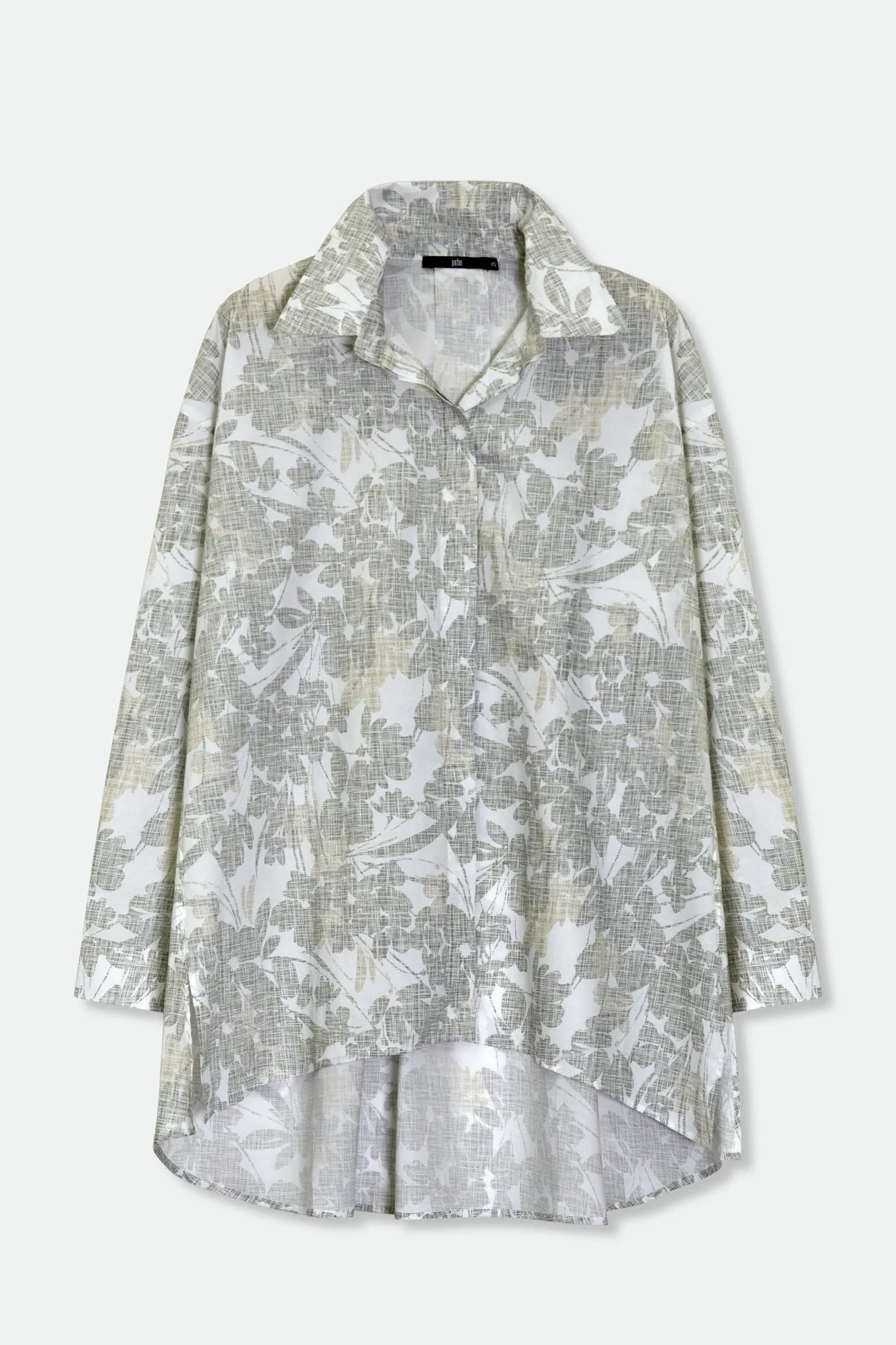 ADDIE SHIRT IN PRINTED ITALIAN COTTON GREY FLORAL