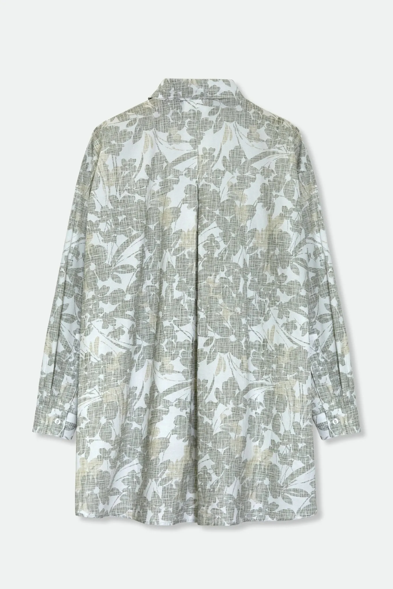 ADDIE SHIRT IN PRINTED ITALIAN COTTON GREY FLORAL