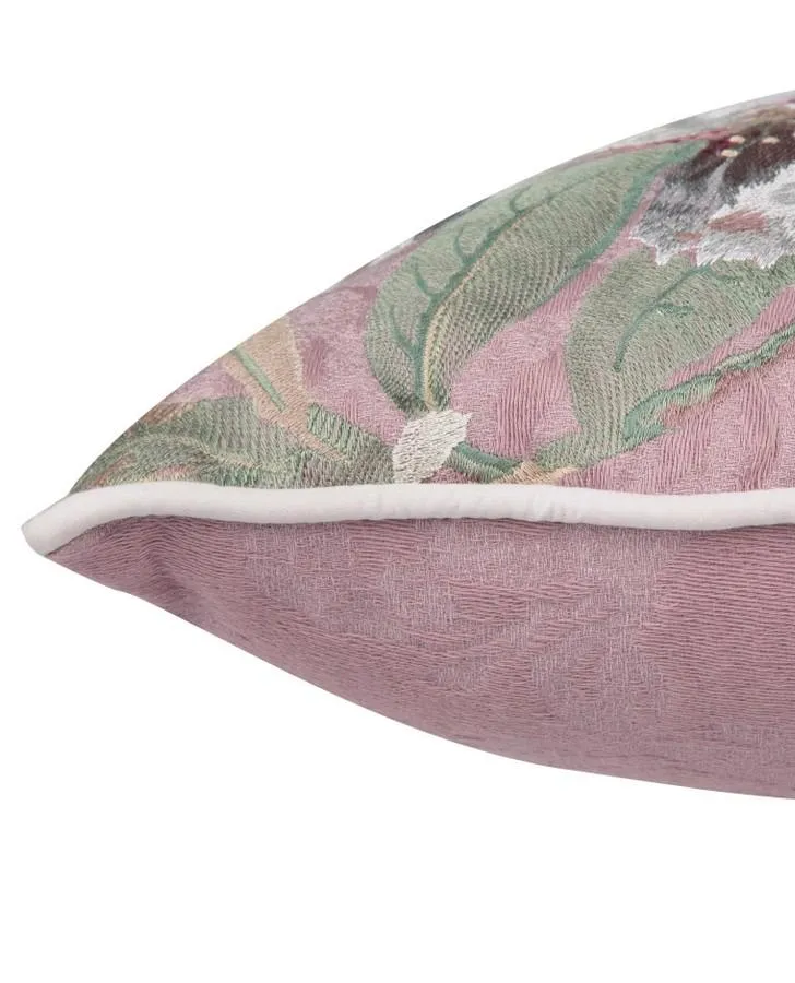 Adeline Embroidered Mauve Cushion