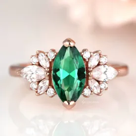 Adeline Emerald Ring- 14K Rose Gold Vermeil