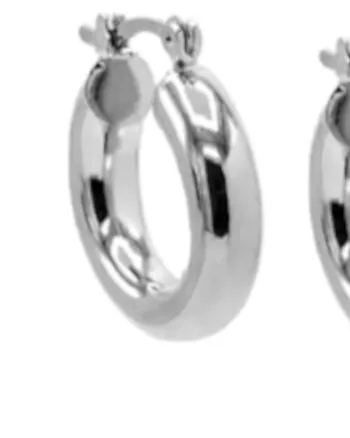 Adina's Chunky Hollow Hoop Earring Silver 25 MM | Silver