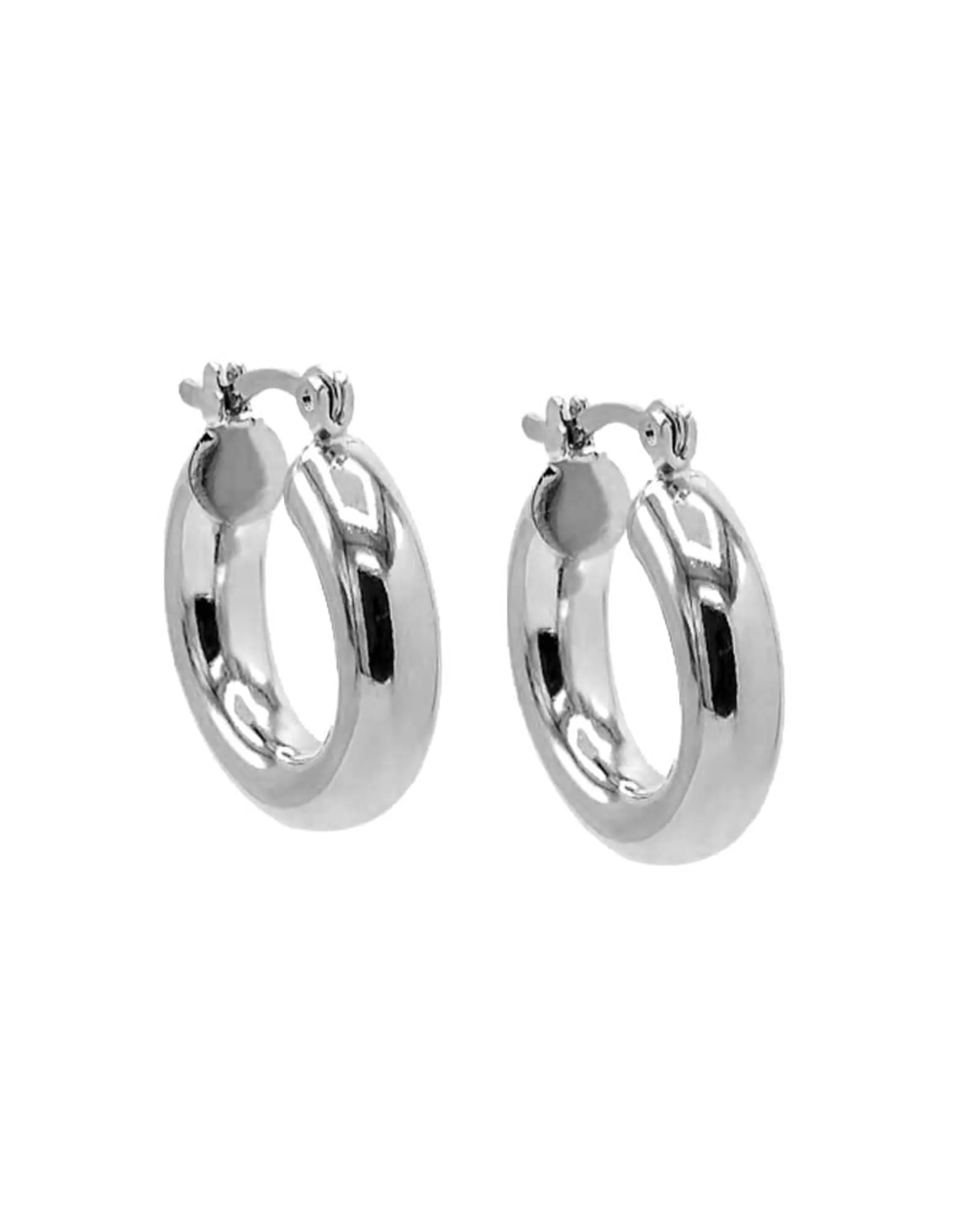 Adina's Chunky Hollow Hoop Earring Silver 25 MM | Silver