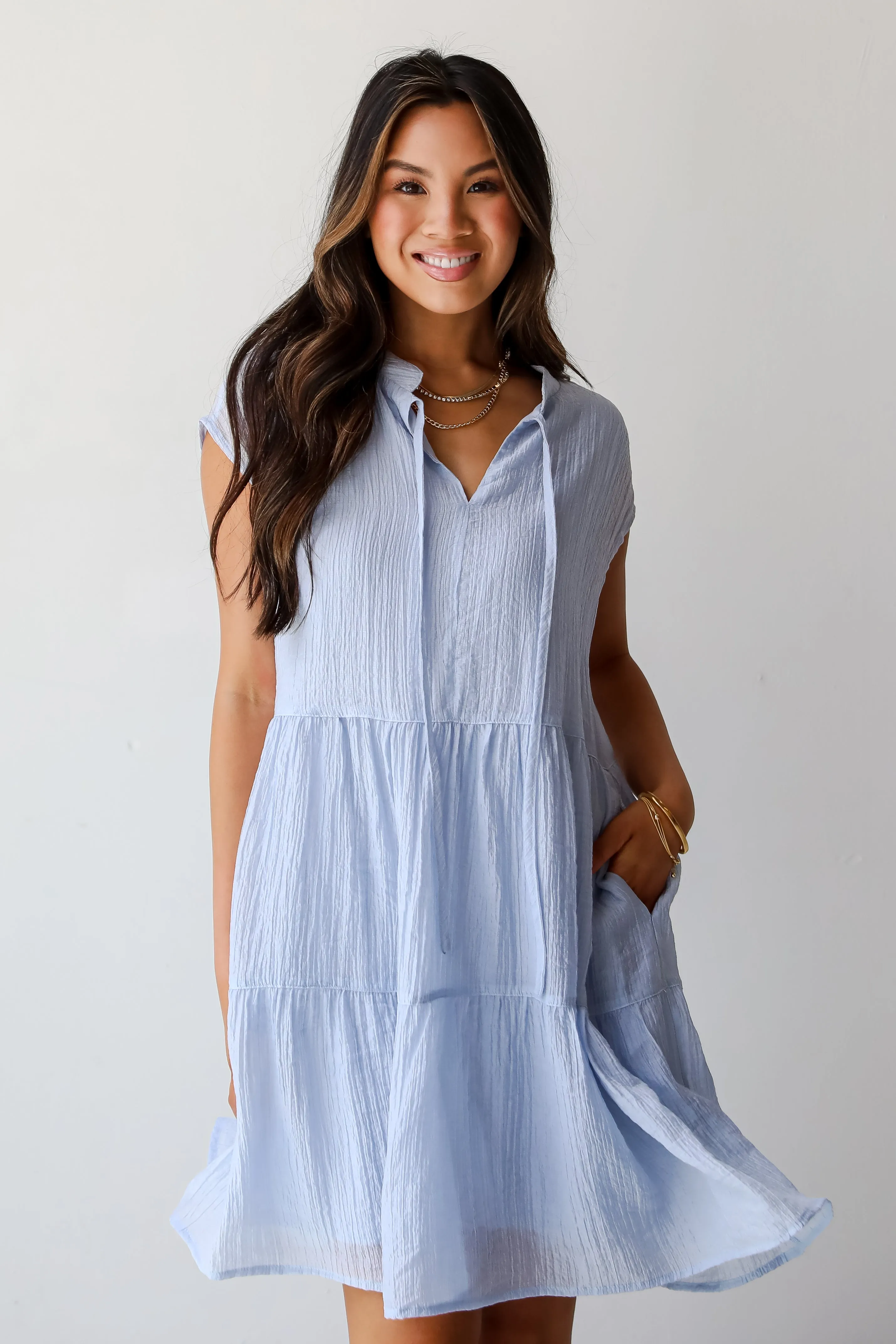 Adorable Muse Light Blue Mini Dress