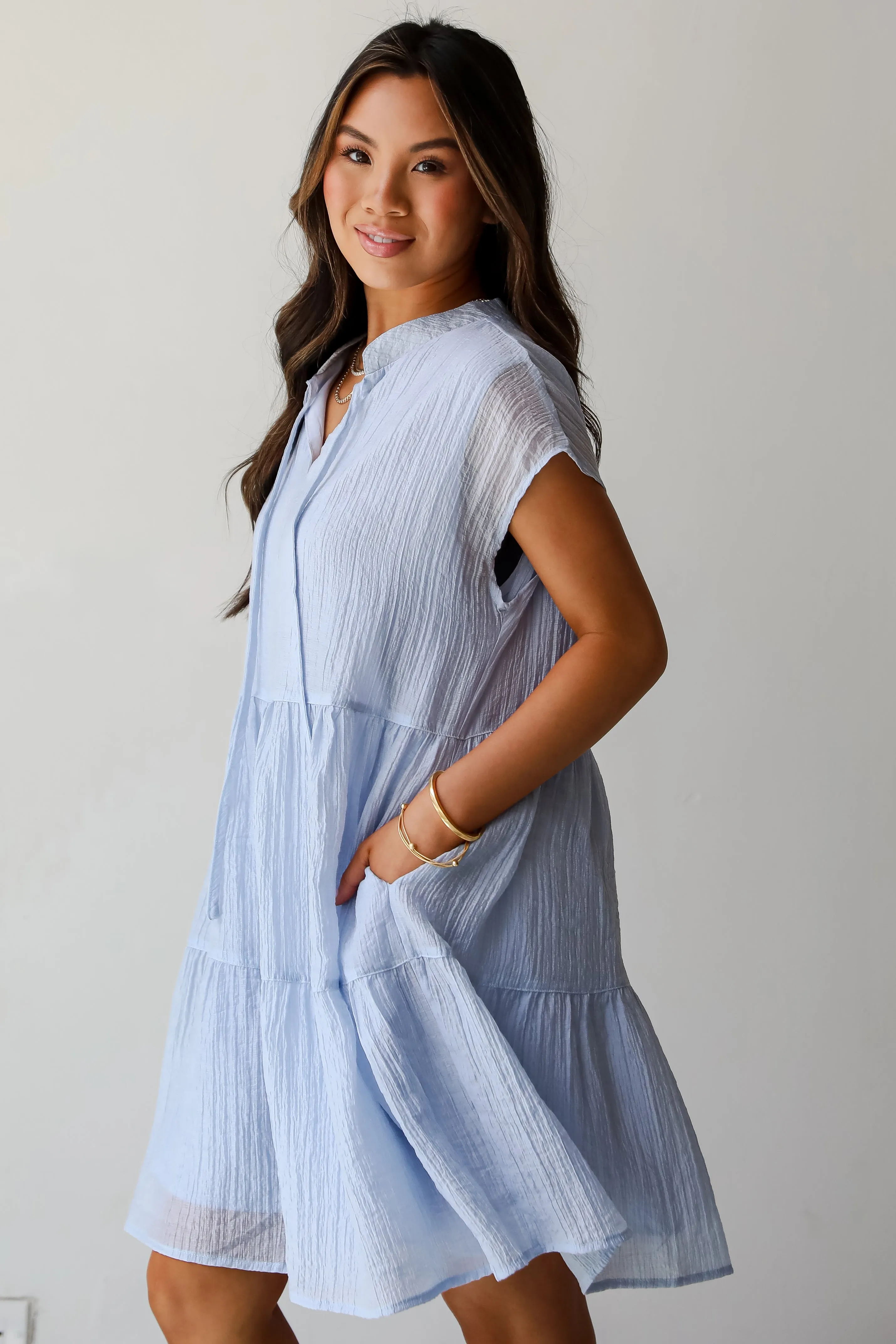 Adorable Muse Light Blue Mini Dress