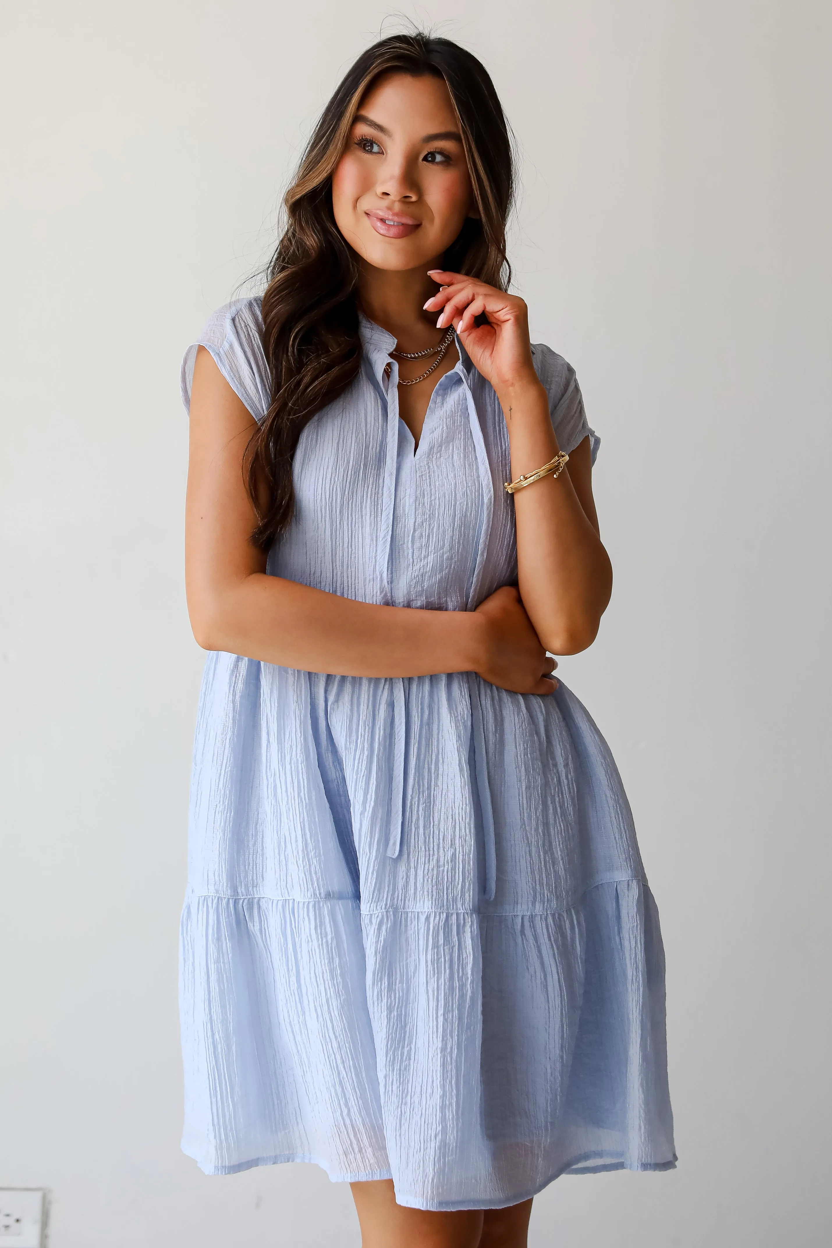 Adorable Muse Light Blue Mini Dress